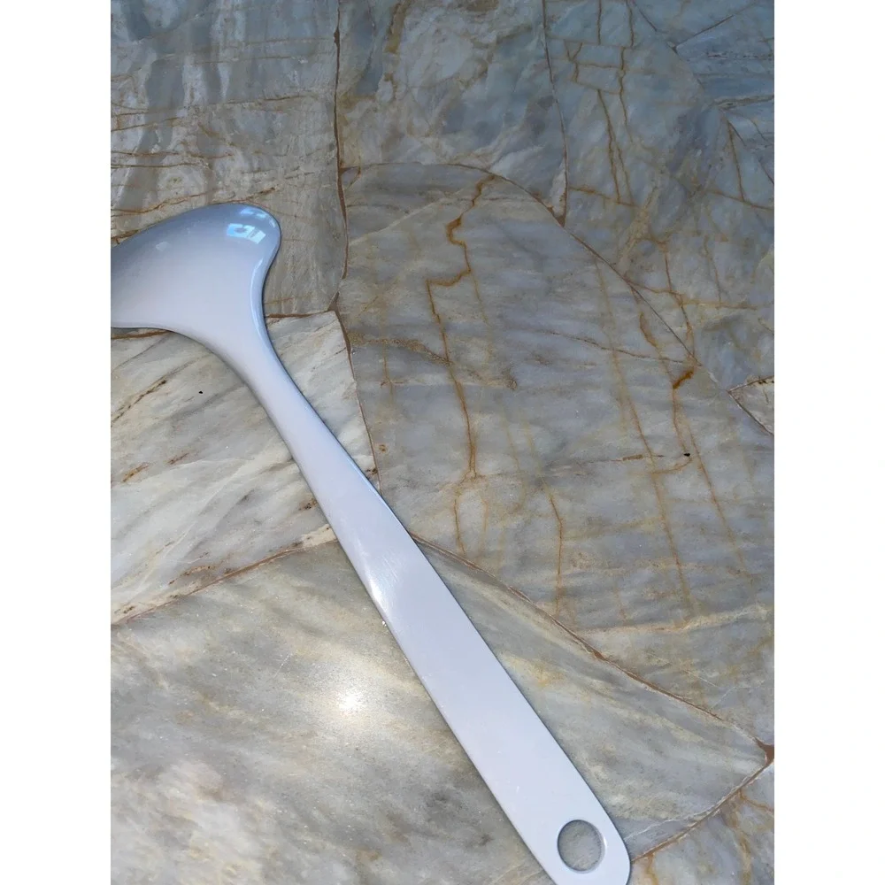 Melamine Serving Ladle Mint Green White Trellis Cane Pattern 10.5 Inch Utensil